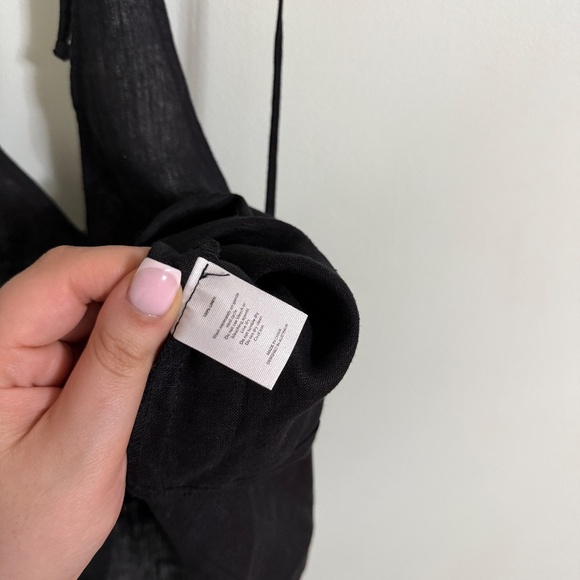 Deiji Studios Women Black Linen Halter Top X-Small - Picture 6 of 8